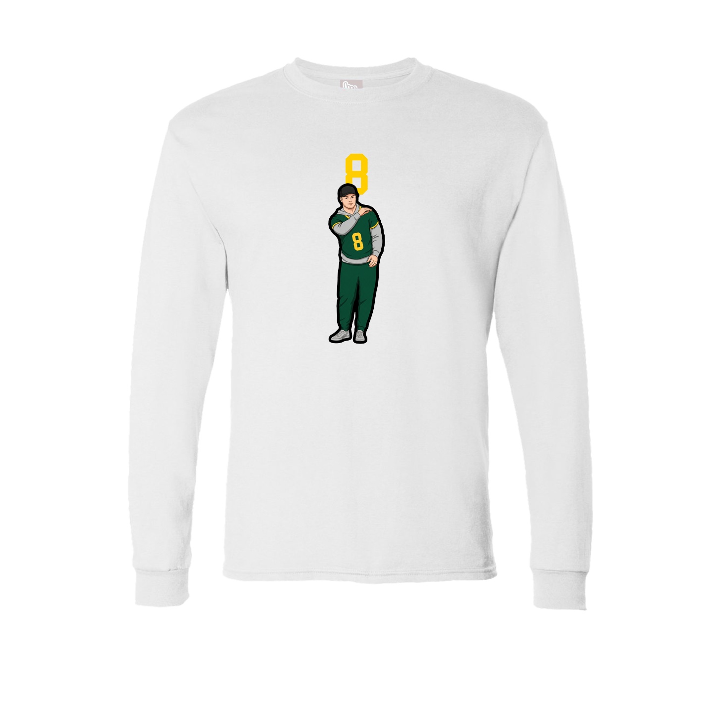 Long Sleeve Tee — Number Top in White