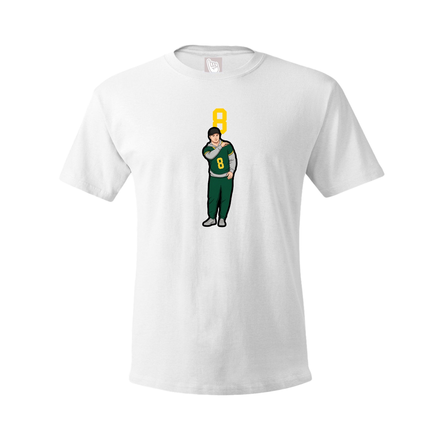 Youth Tee — Number Top in White