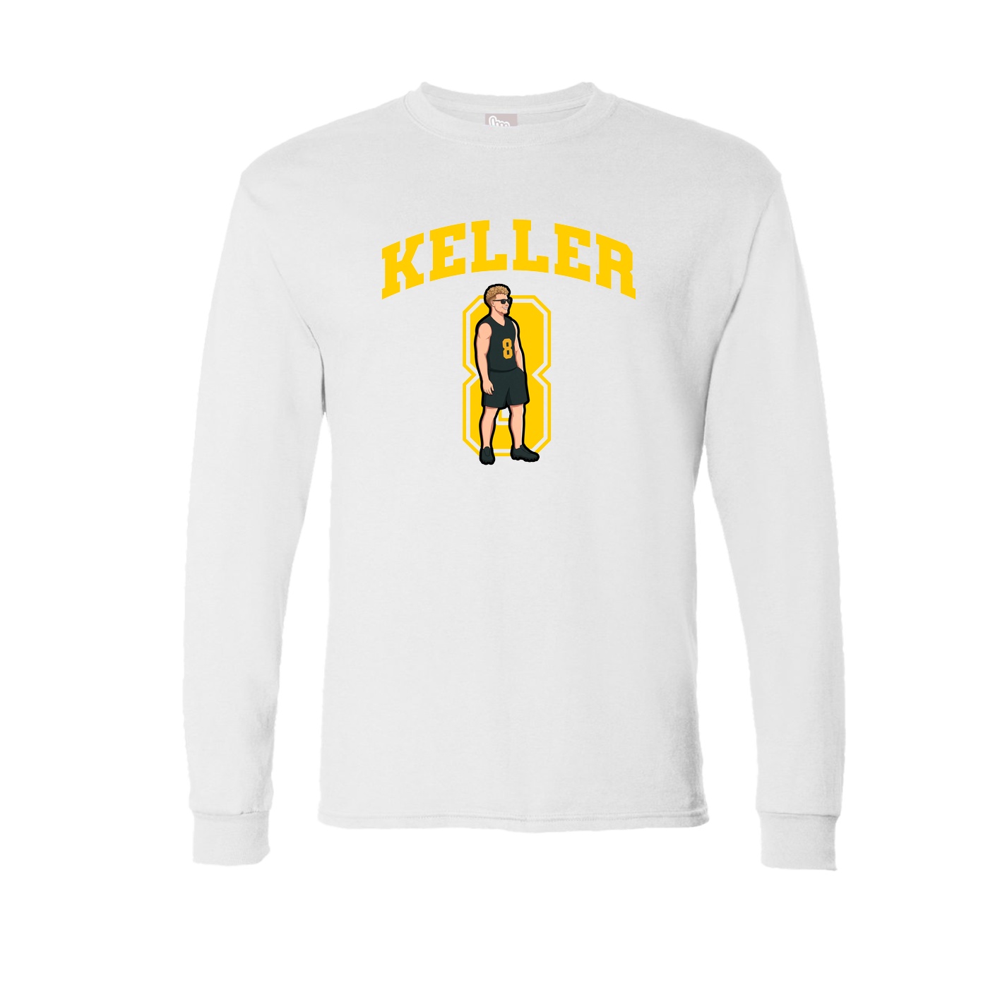 Long Sleeve Tee — Number in White