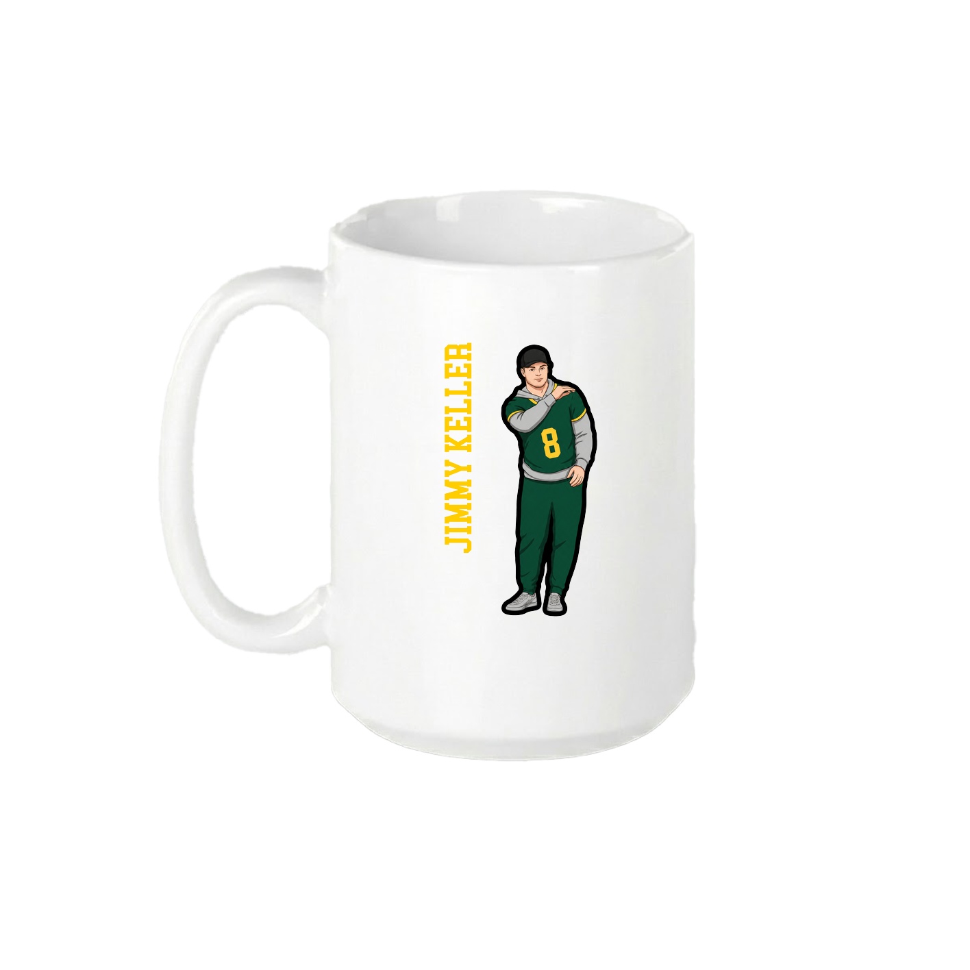 15oz Coffee Mug — Name Vertical in White