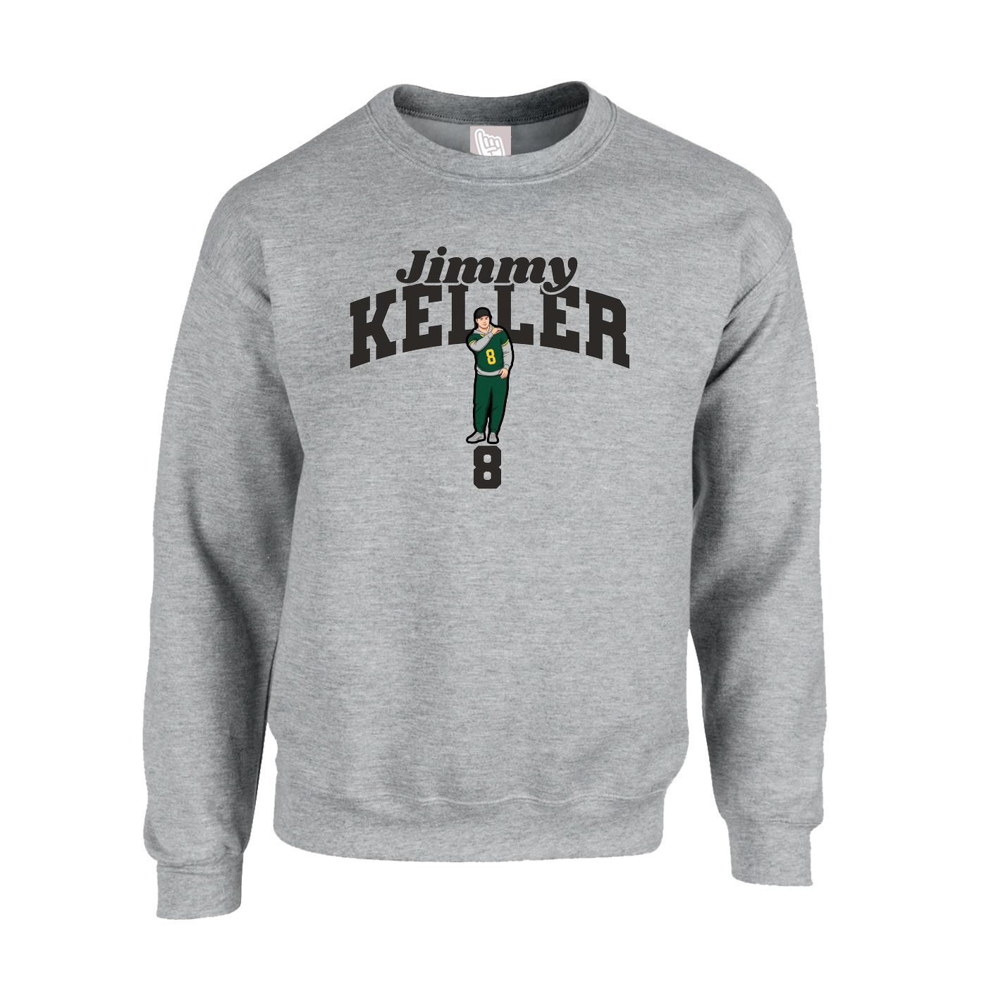 Fleece Crew — Signature Arch in Grey