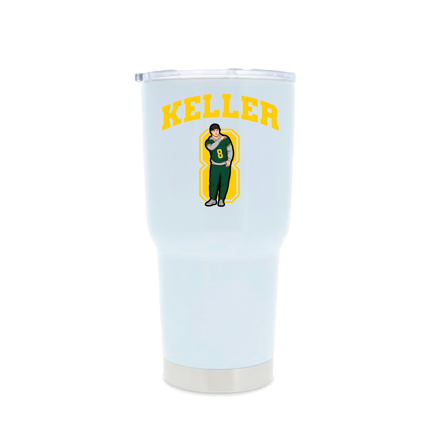 30oz Stainless Steel Tumbler — Number in White