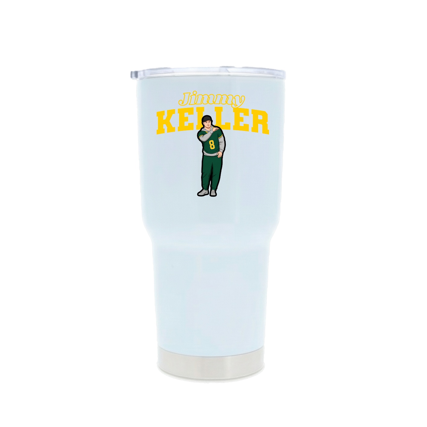 30oz Stainless Steel Tumbler — Name Arch in White