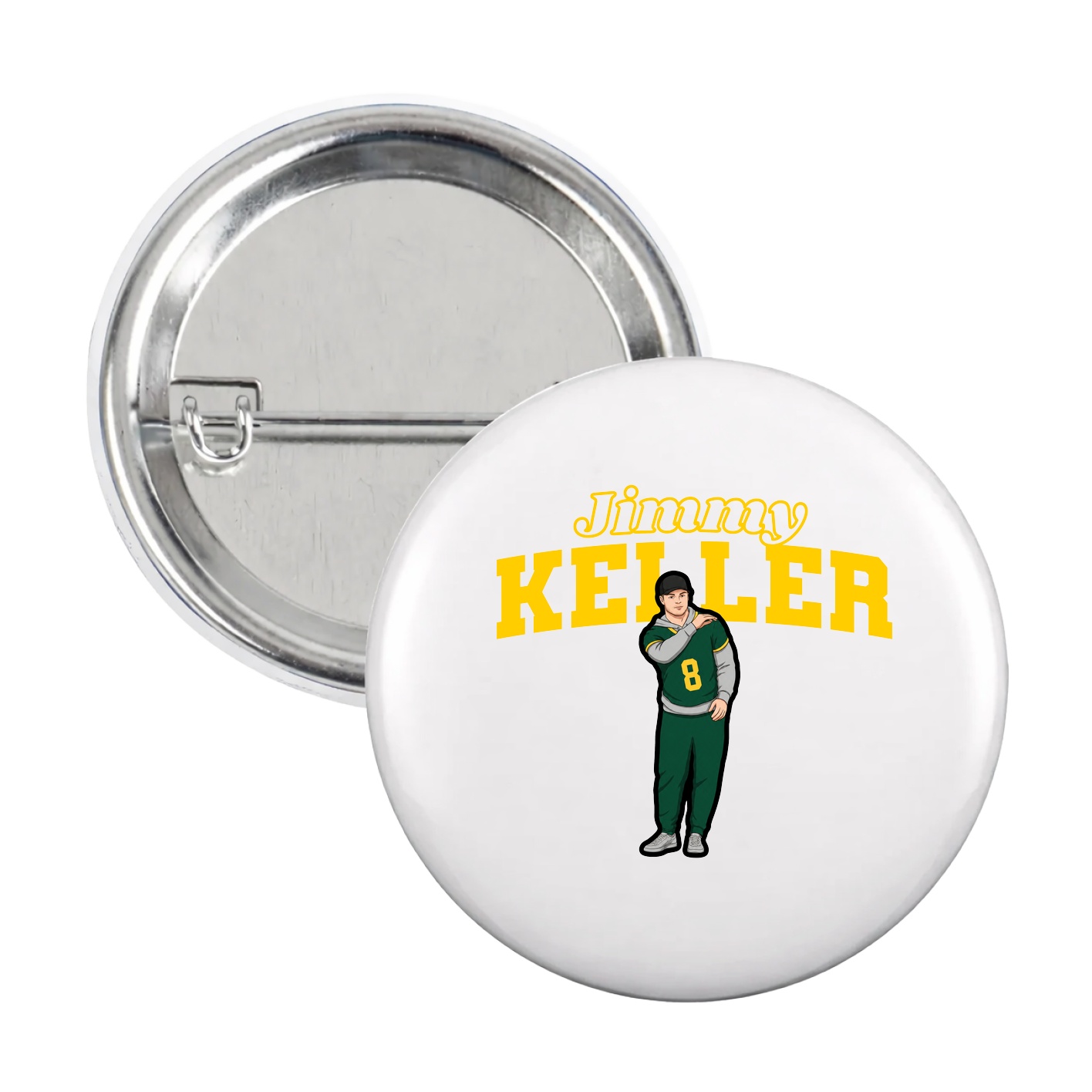 Game Day Button — Name Arch in White
