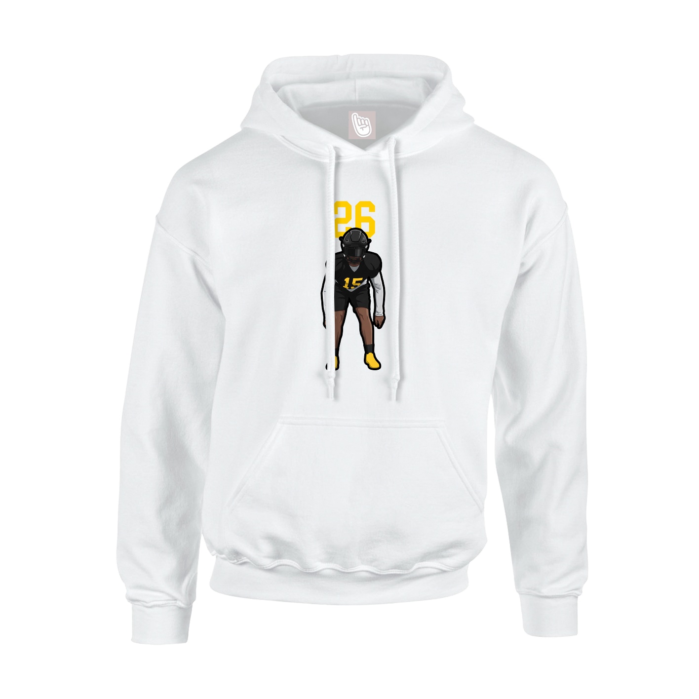 Youth Hoodie — Number Top in White