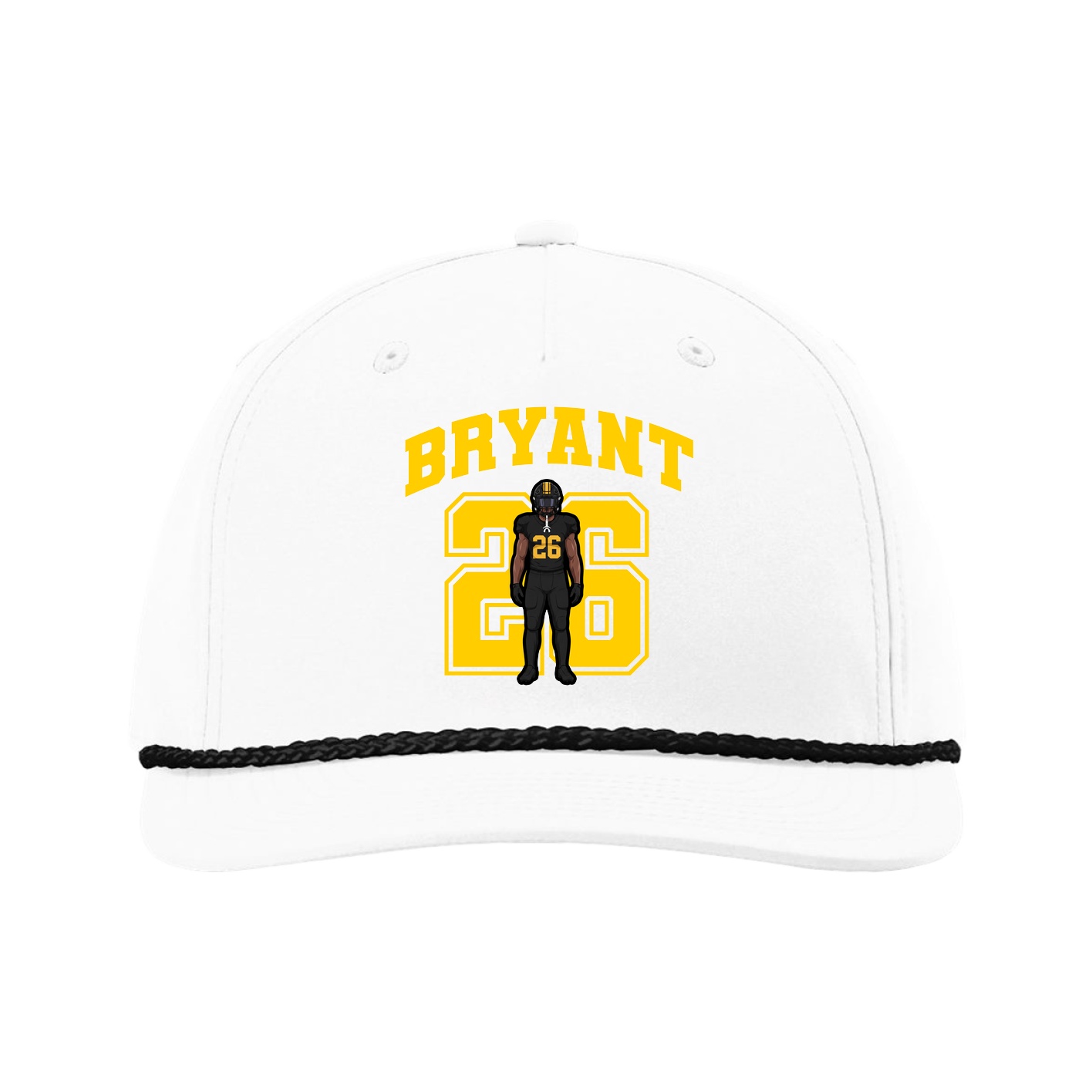 Five-Panel Classic Rope Cap — Number in White