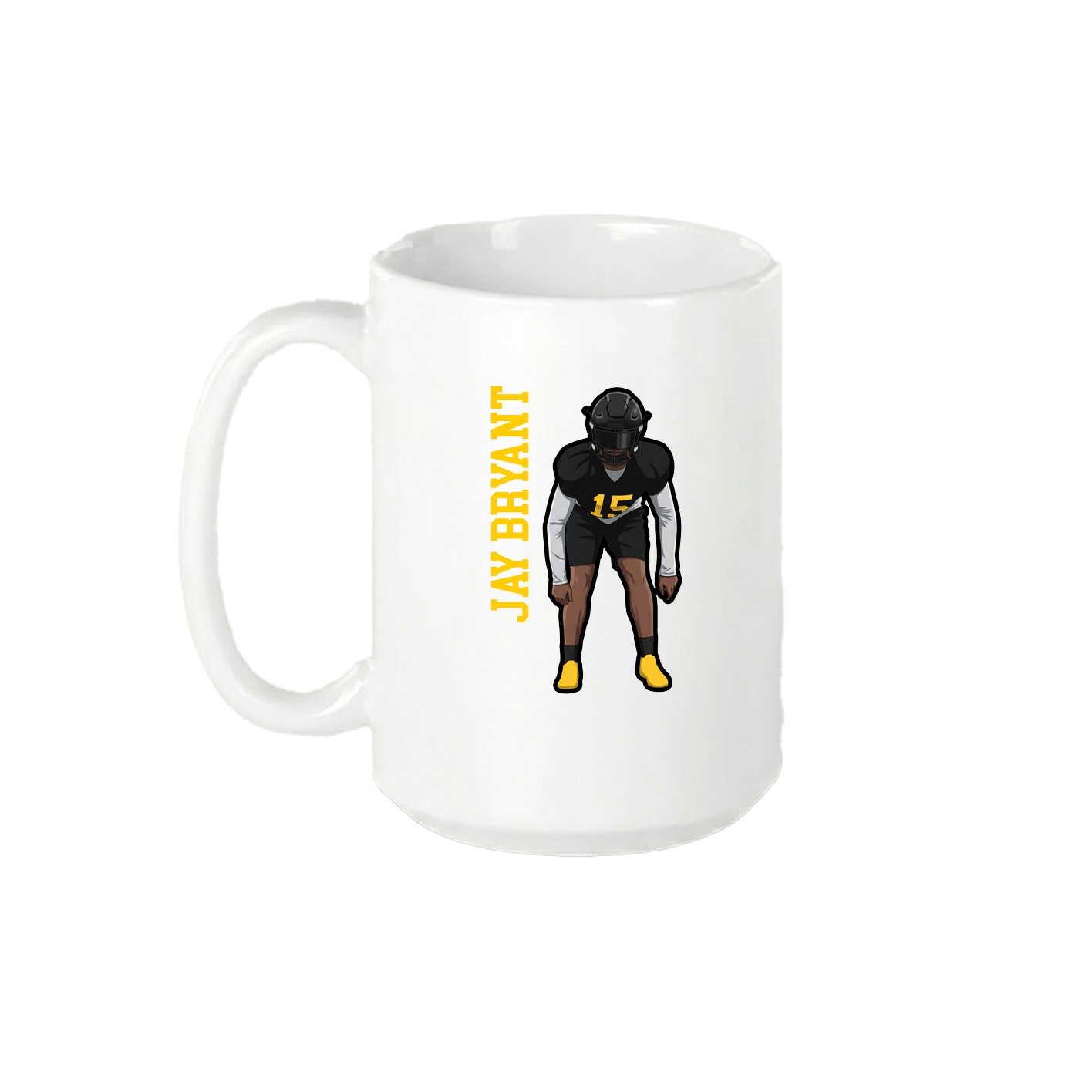 15oz Coffee Mug — Name Vertical in White
