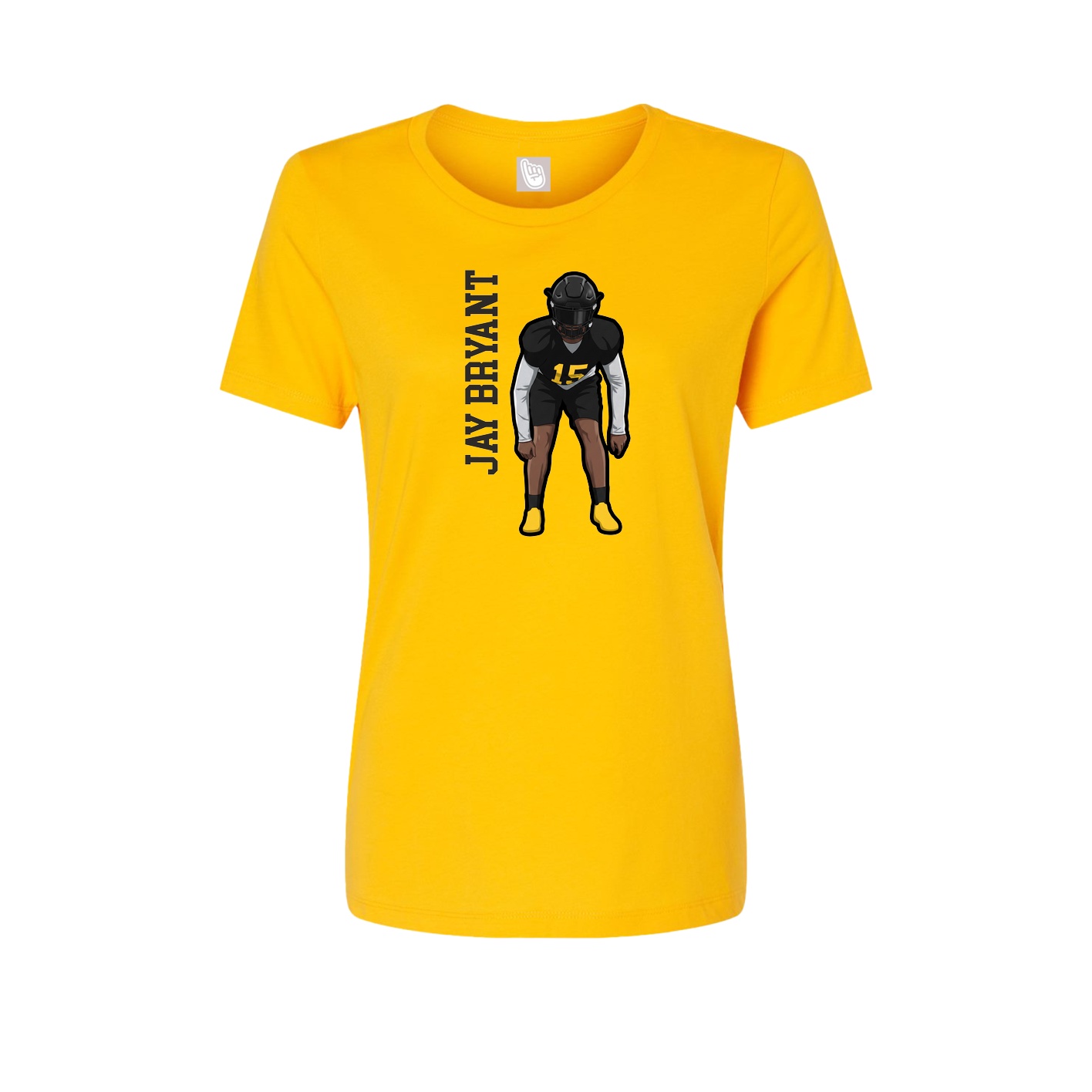 Fitted Women's Tee — Name Vertical in Gold