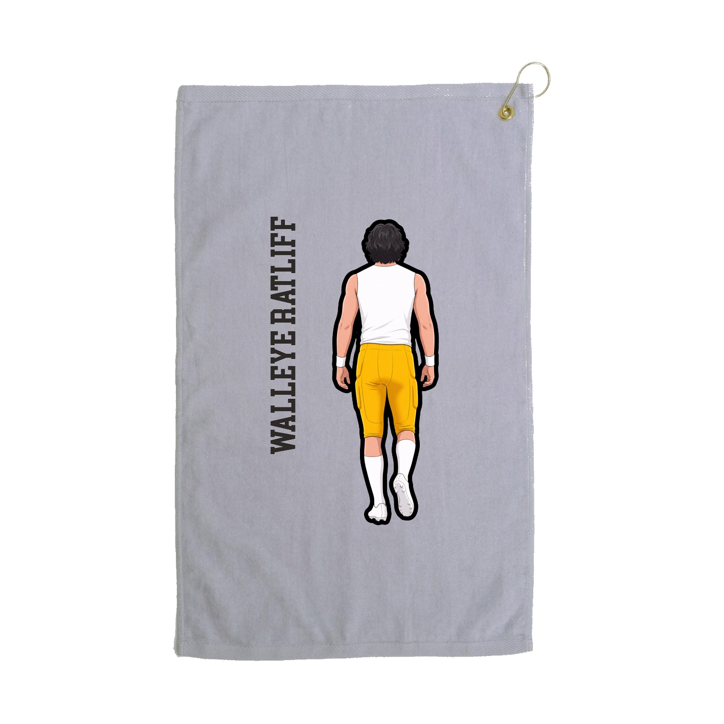 Golf Towel — Name Vertical in Grey