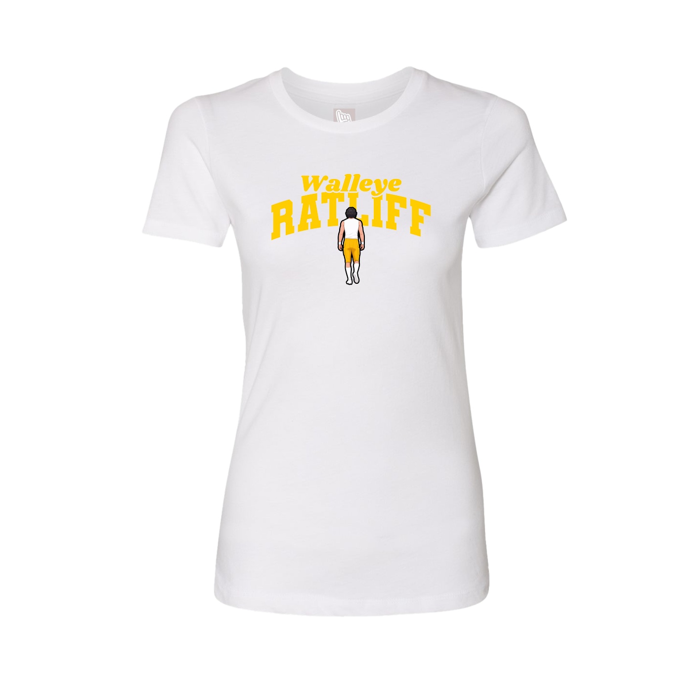 Fitted Women's Tee — Signature Arch in White