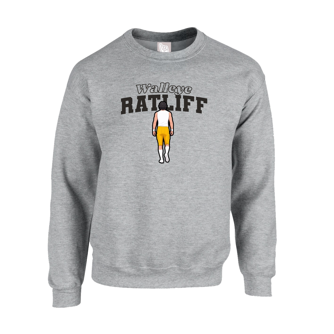 Fleece Crew — Name Arch in Grey