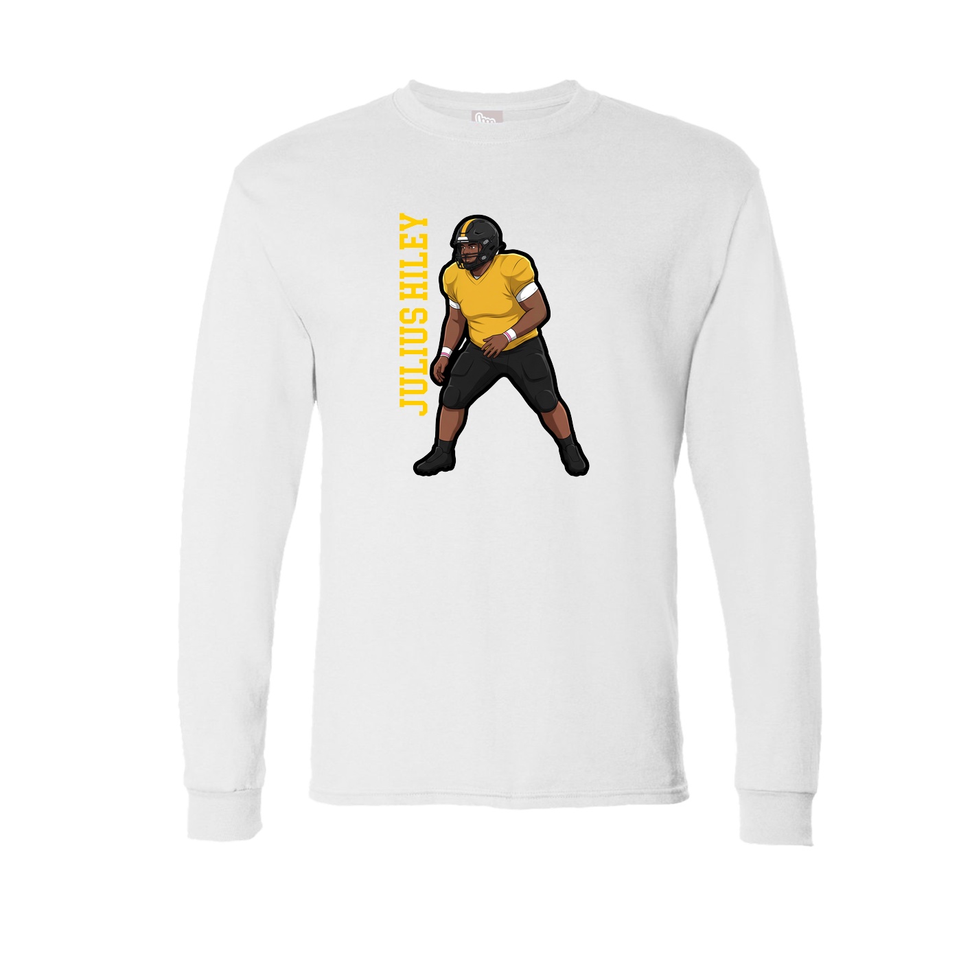 Long Sleeve Tee — Name Vertical in White