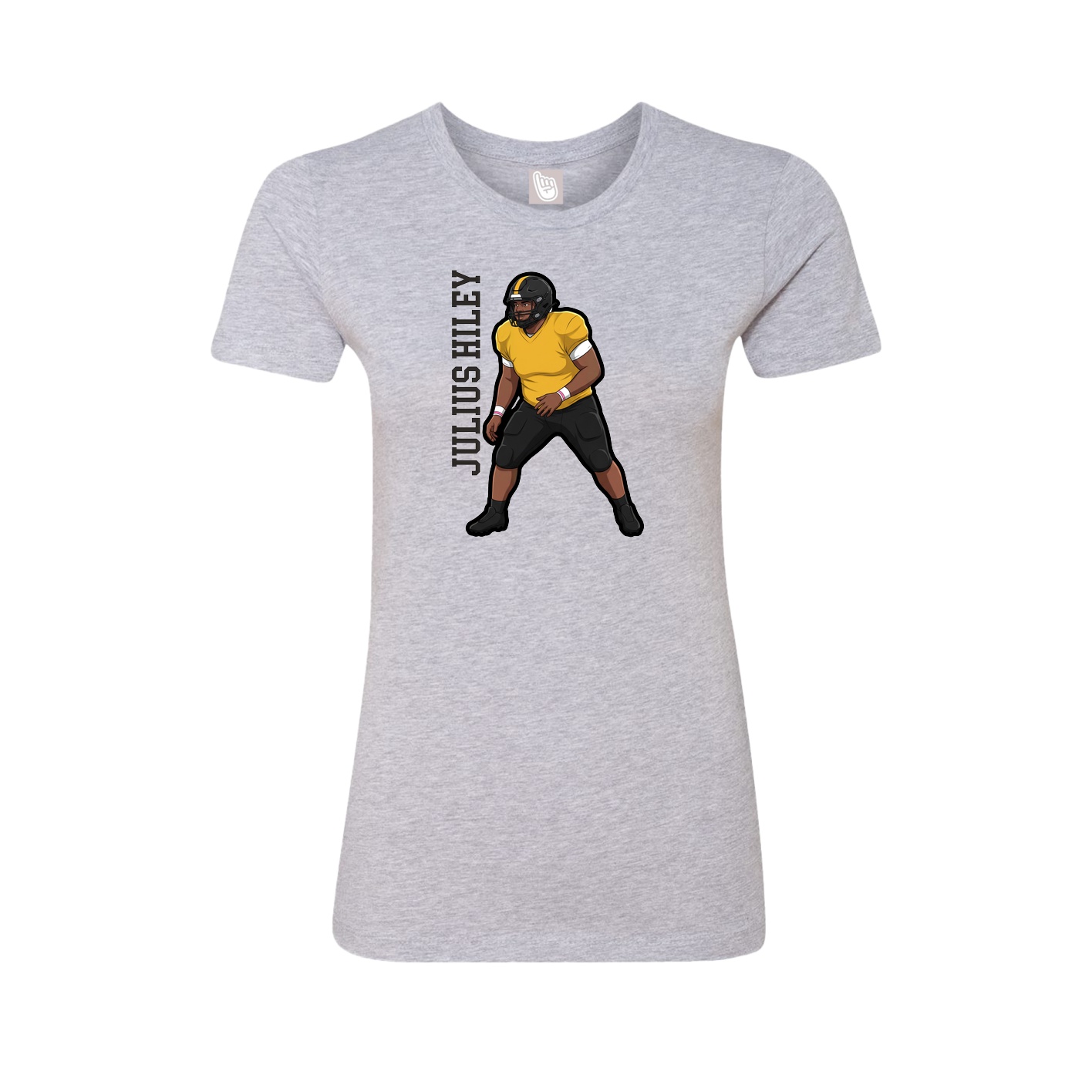 Fitted Women's Tee — Name Vertical in Grey