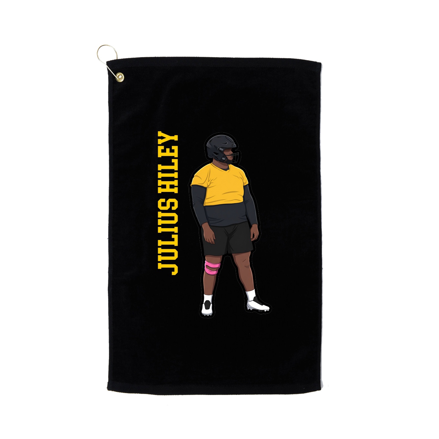 Golf Towel — Name Vertical in Black