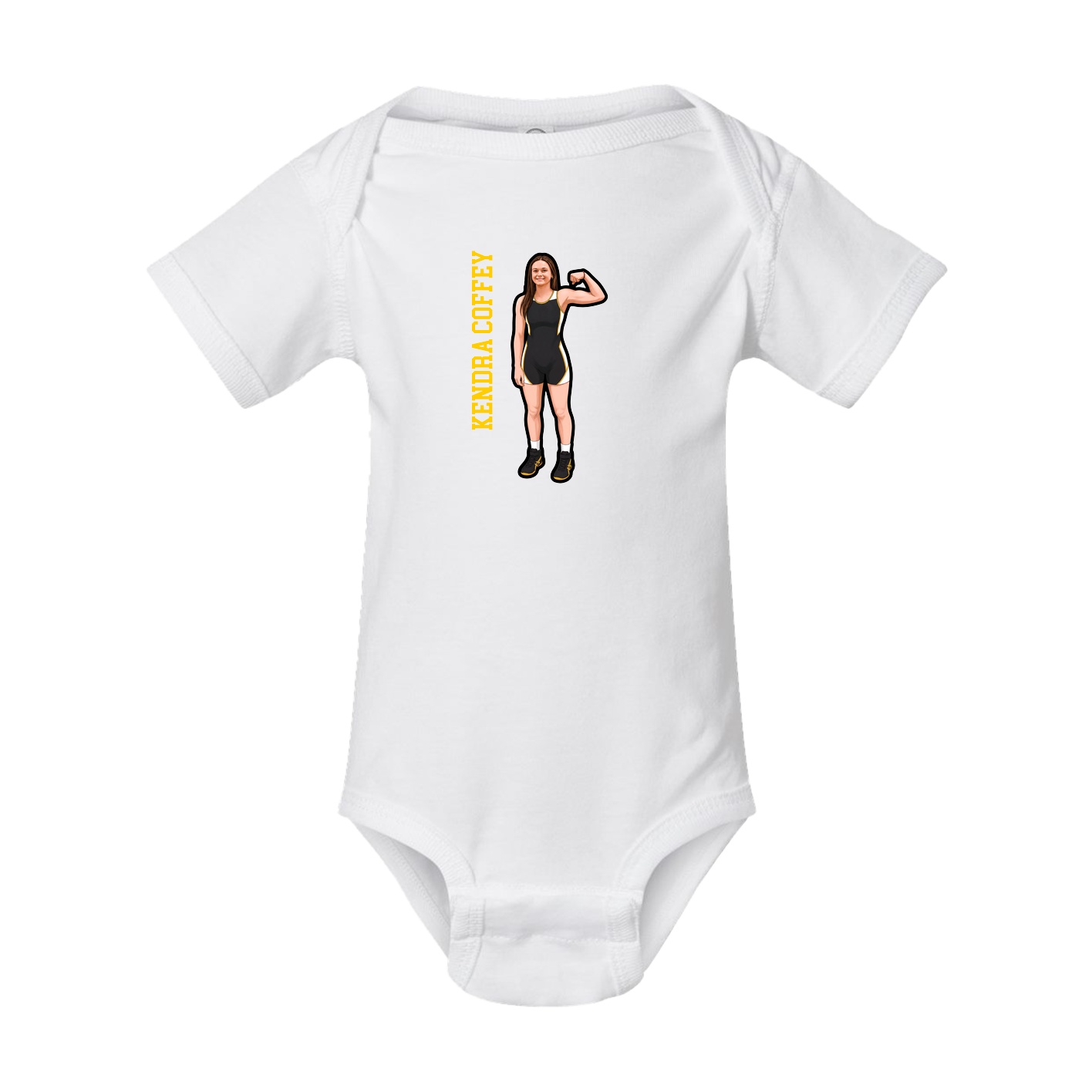Baby Onesie — Name Vertical in White