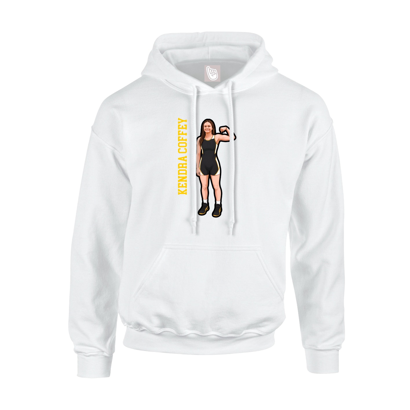 Youth Hoodie — Name Vertical in White