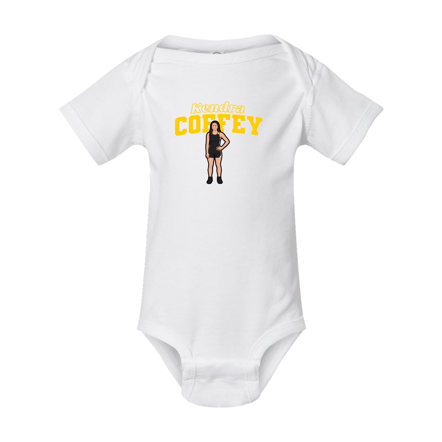 Baby Onesie — Name Arch in White