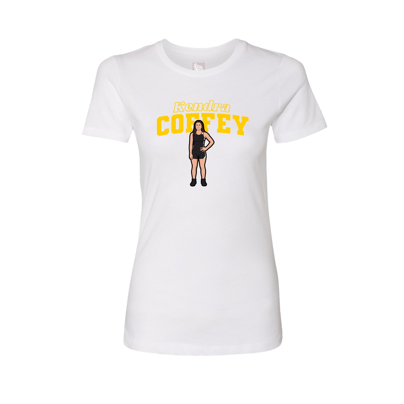 Fitted Women's Tee — Name Arch in White