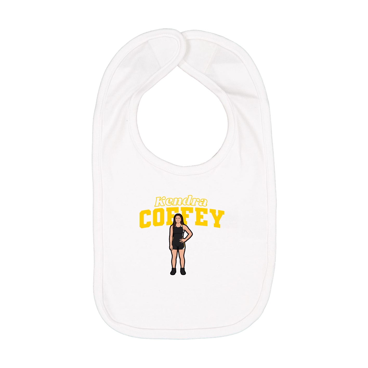 Infant Bib — Name Arch in White