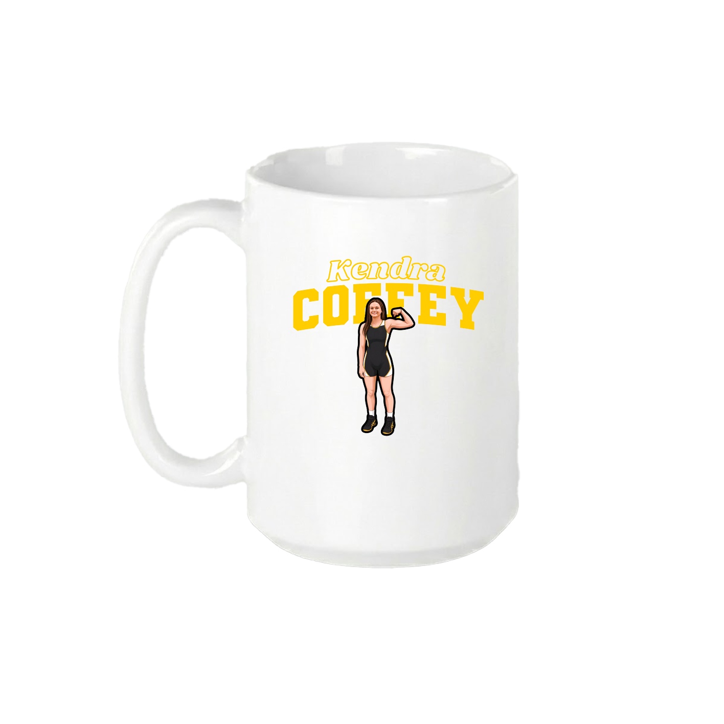15oz Coffee Mug — Name Arch in White