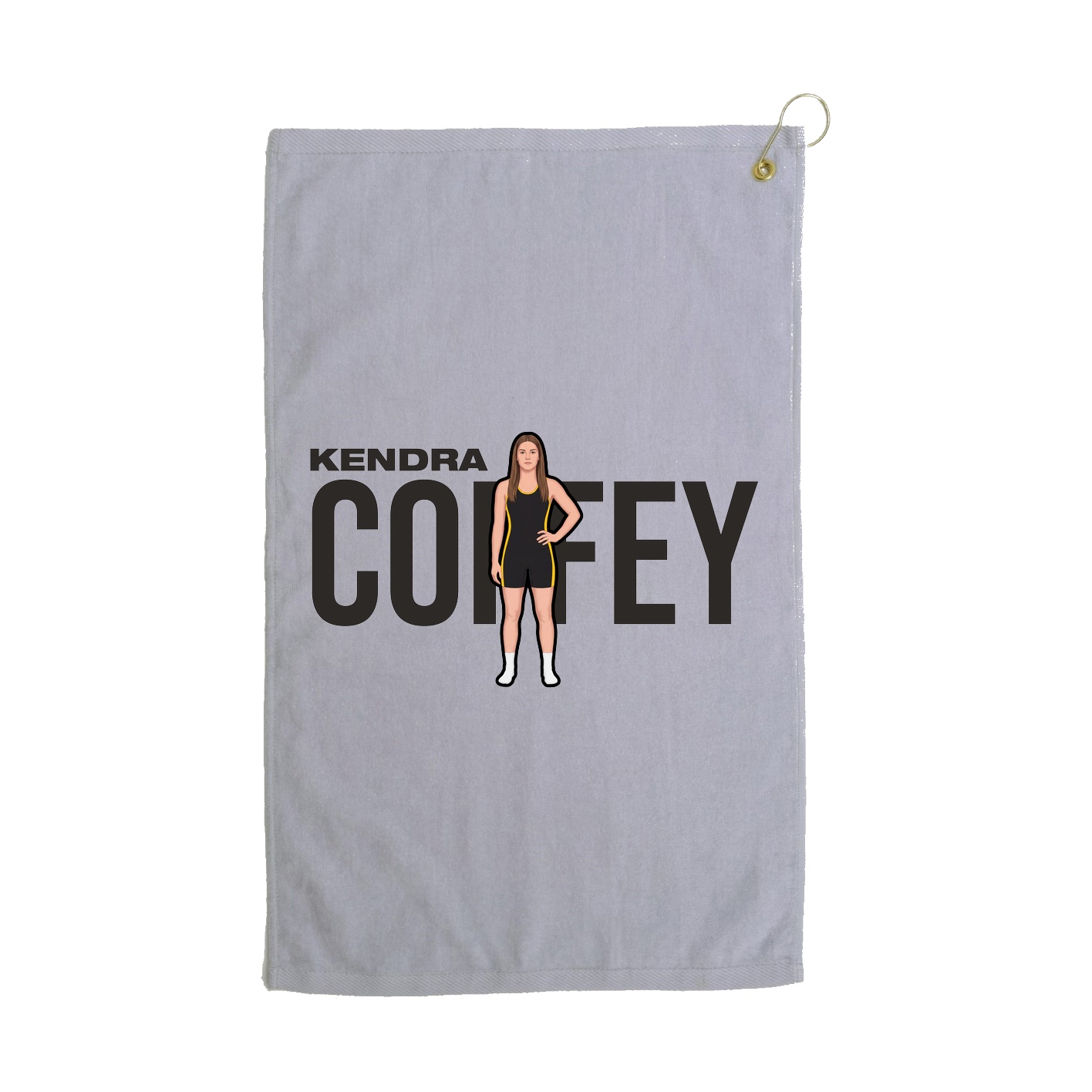 Golf Towel — Player Name in Grey