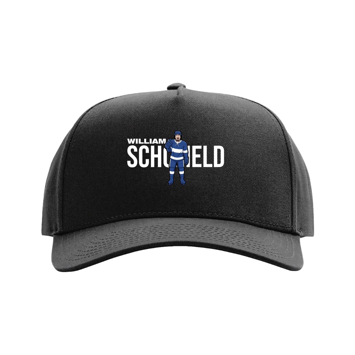 Full Fabric Five-Panel Champ Cap — Player Name in Black