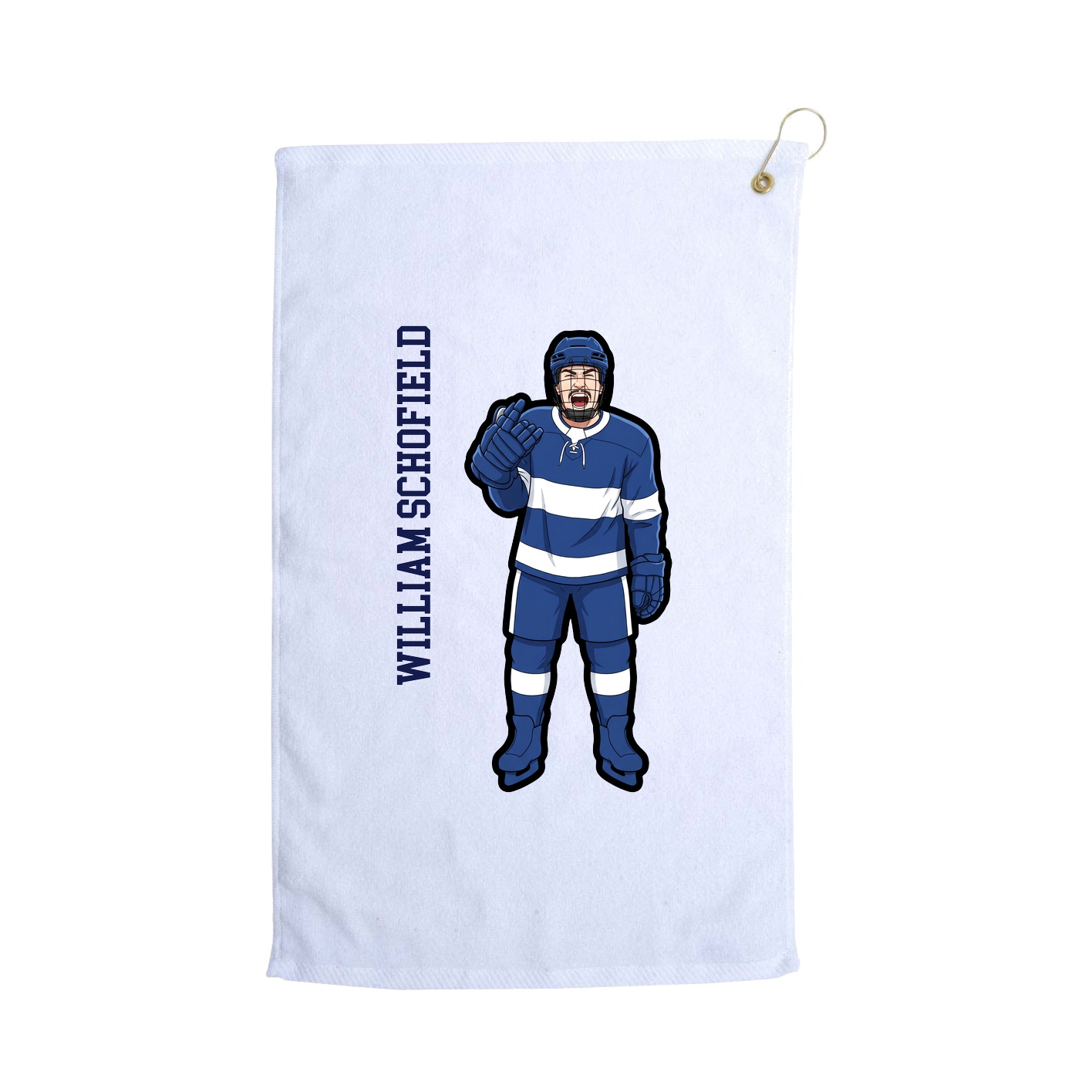 Golf Towel — Name Vertical in White