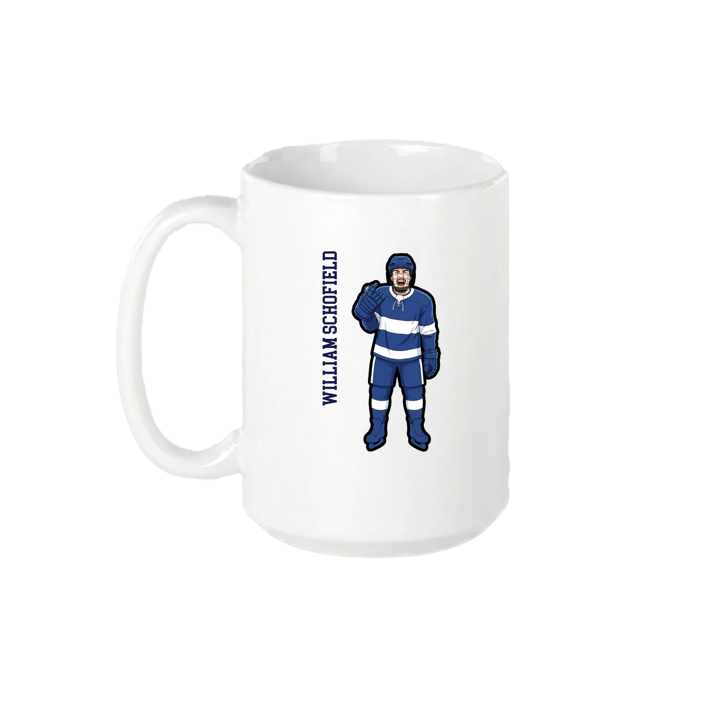 15oz Coffee Mug — Name Vertical in White