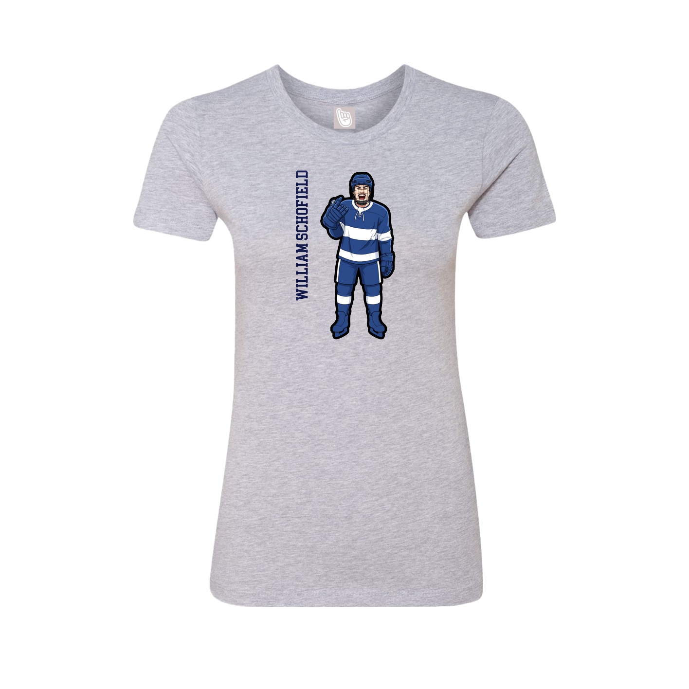 Fitted Women's Tee — Name Vertical in Grey