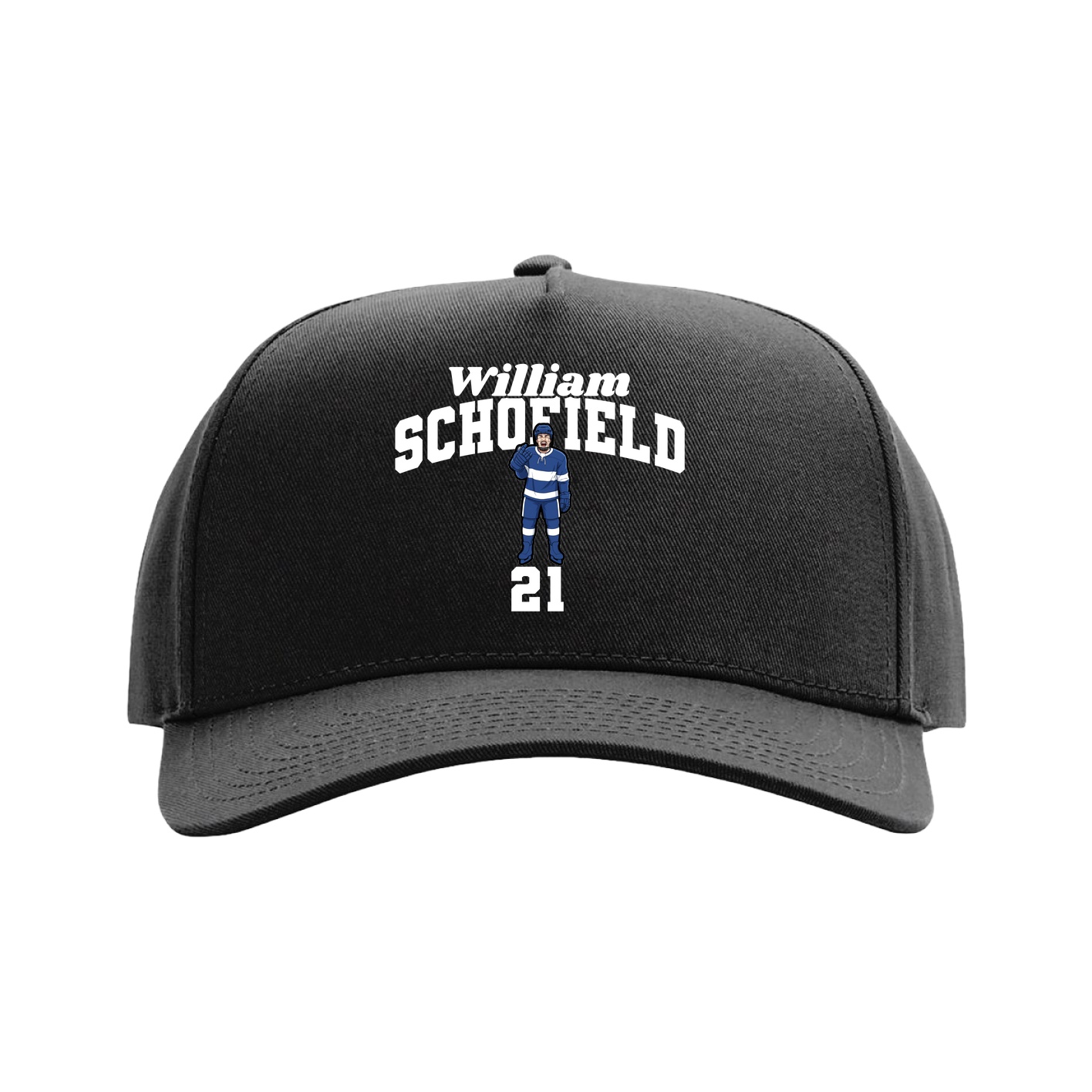 Full Fabric Five-Panel Champ Cap — Signature Arch in Black
