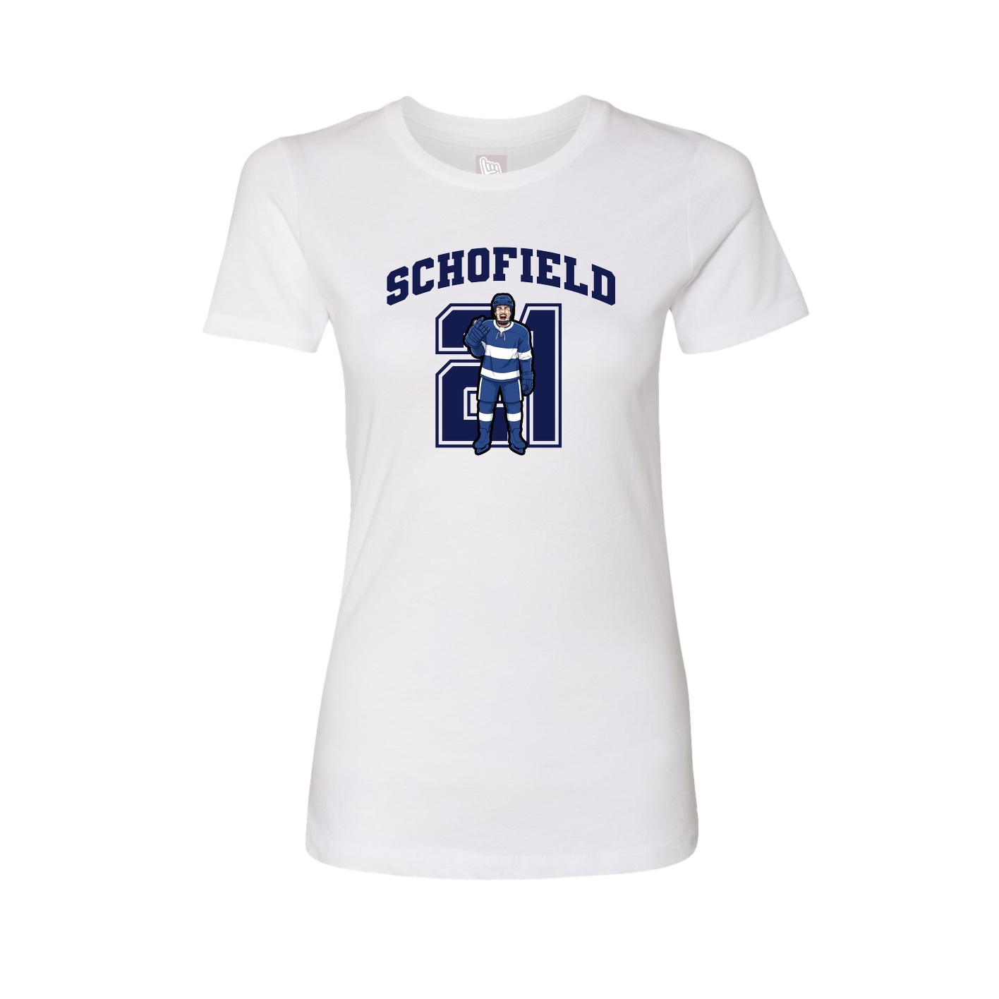 Fitted Women's Tee — Number in White