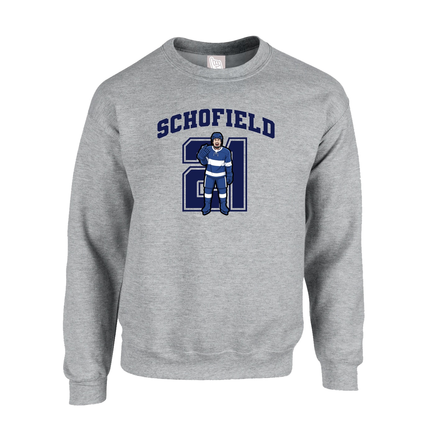 Fleece Crew — Number in Grey