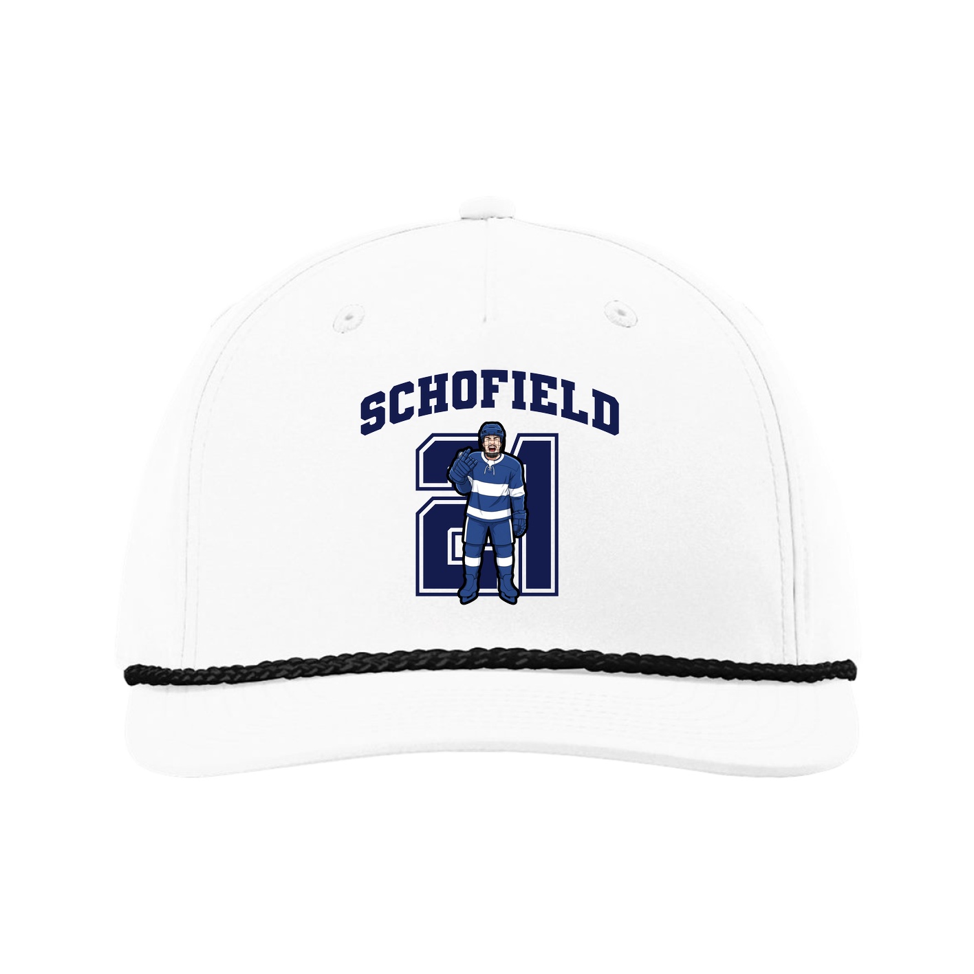 Five-Panel Classic Rope Cap — Number in White