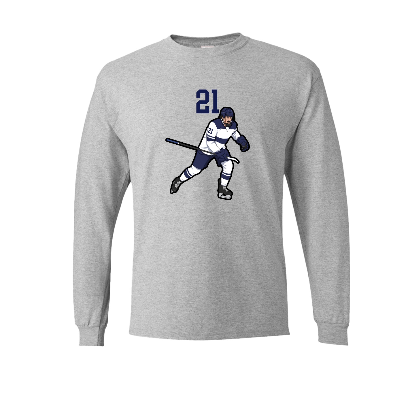 Long Sleeve Tee — Number Top in Grey