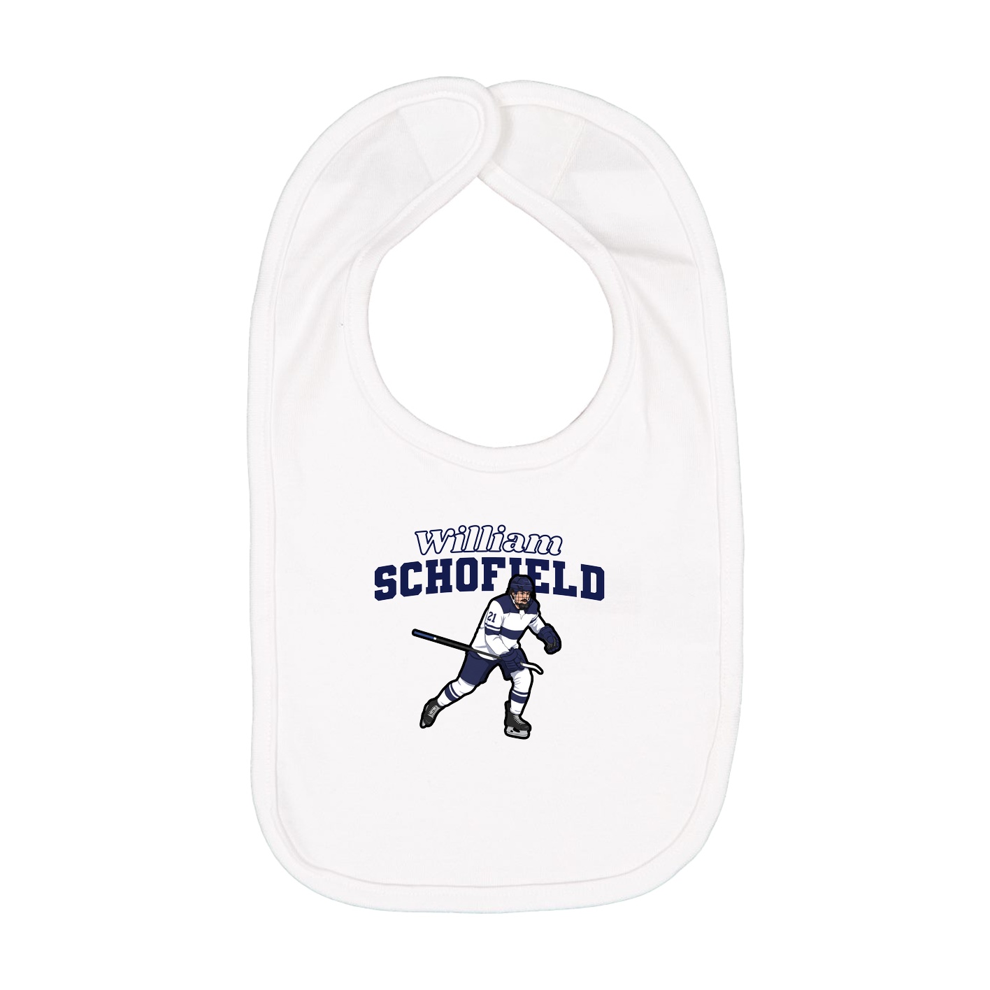 Infant Bib — Name Arch in White