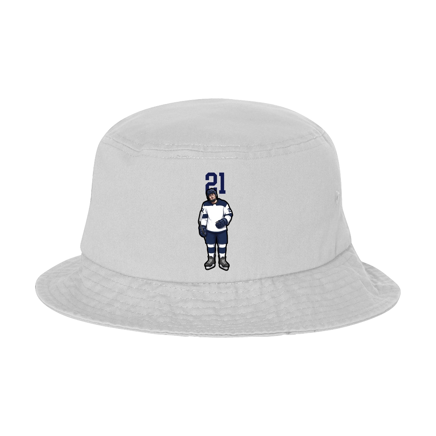 Bucket Cap — Number Top in White