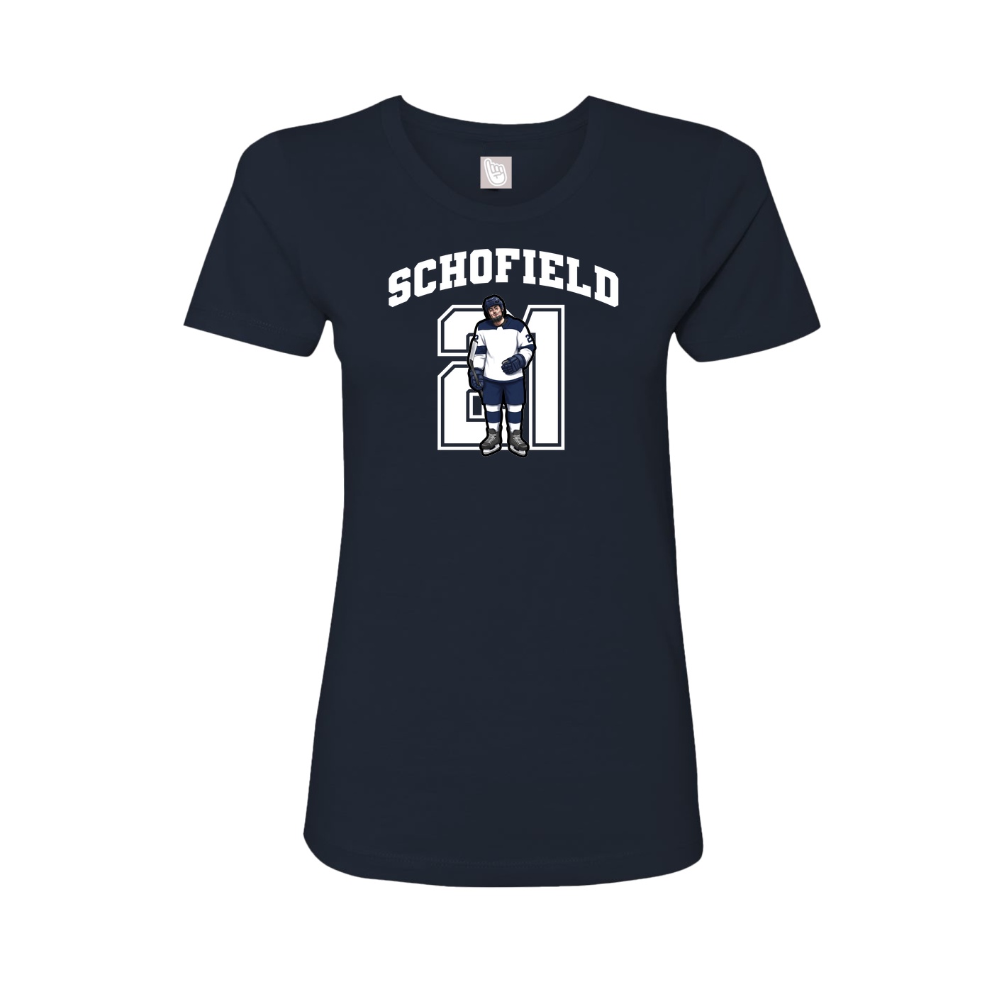 Fitted Women's Tee — Number in Navy