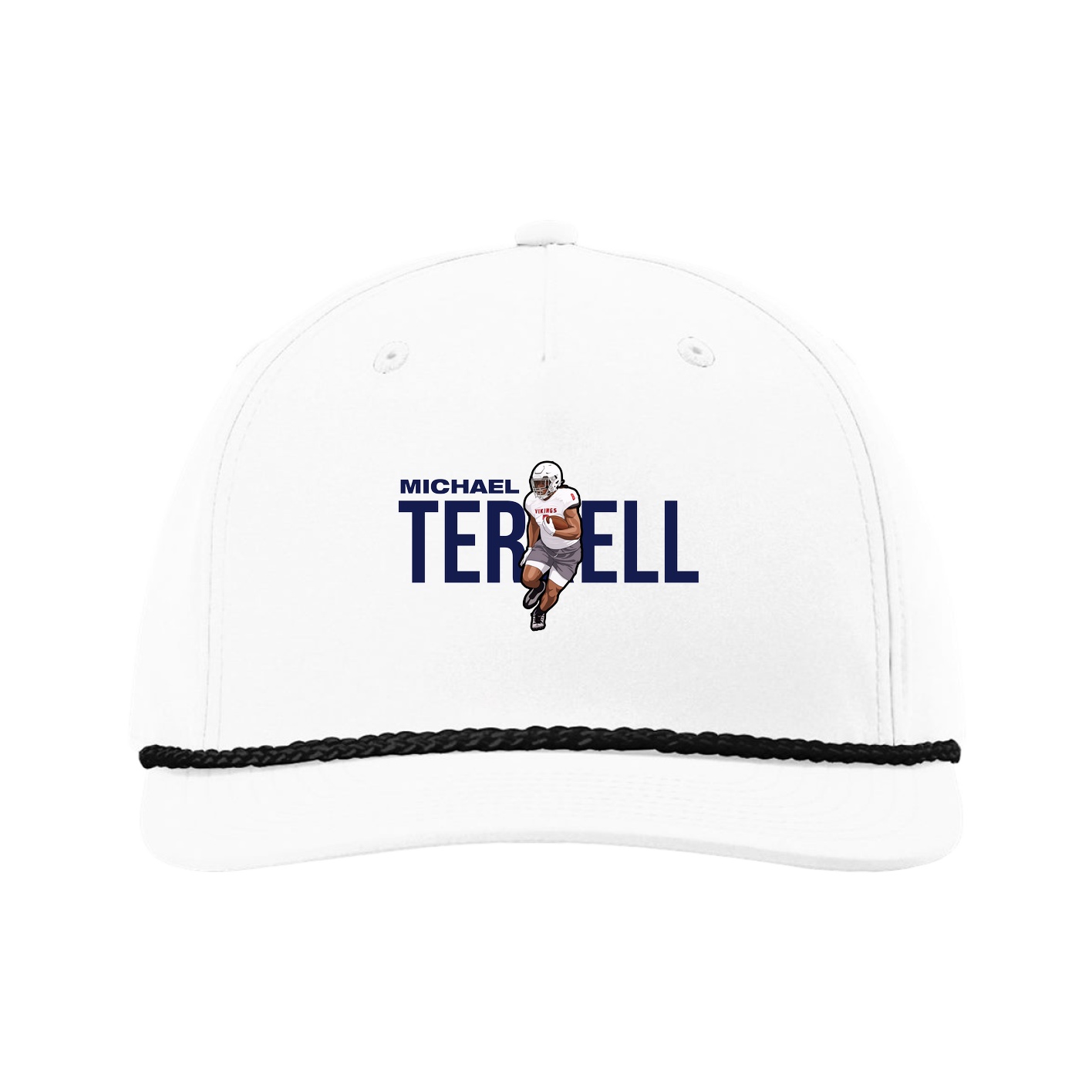 Five-Panel Classic Rope Cap — Player Name in White