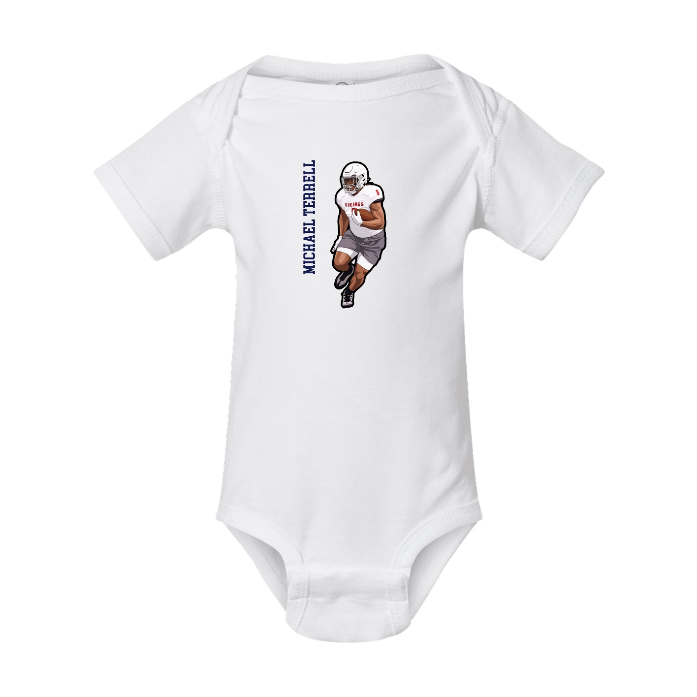 Baby Onesie — Name Vertical in White
