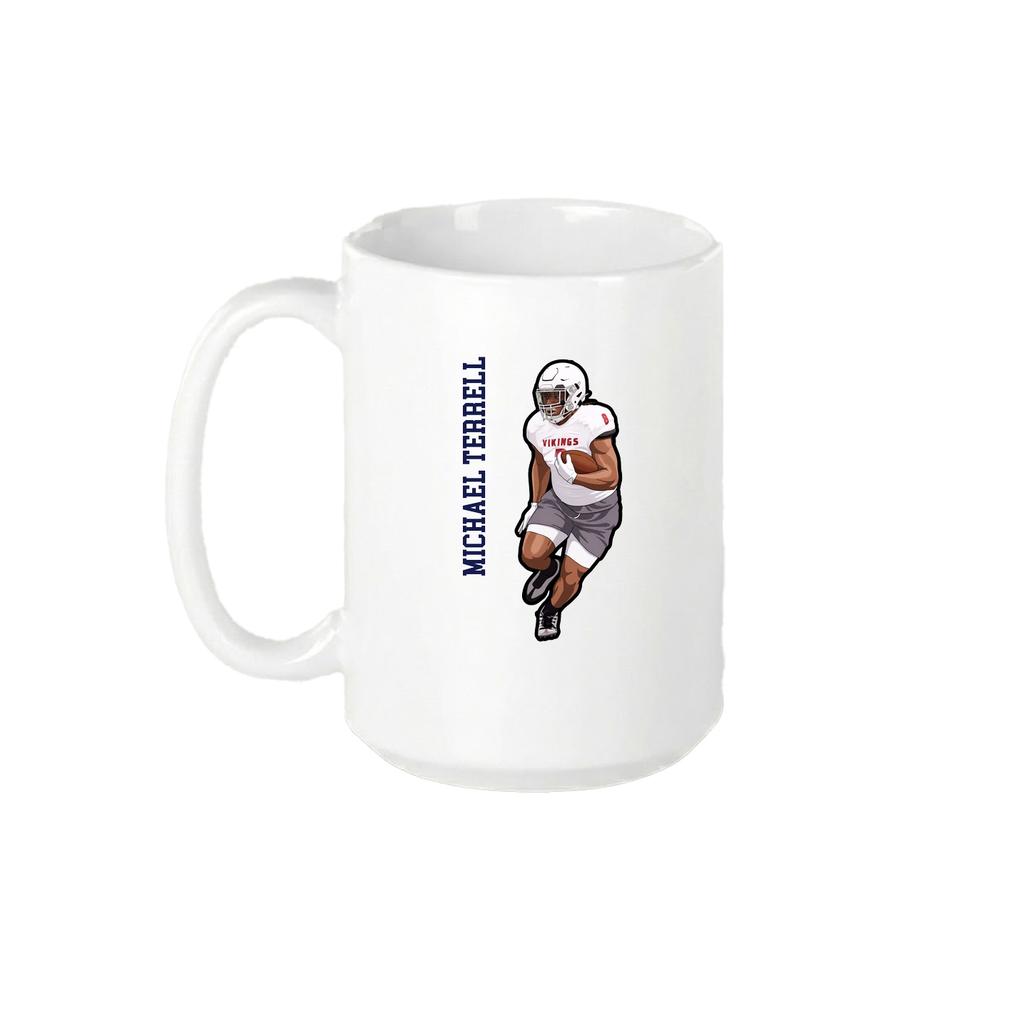 15oz Coffee Mug — Name Vertical in White