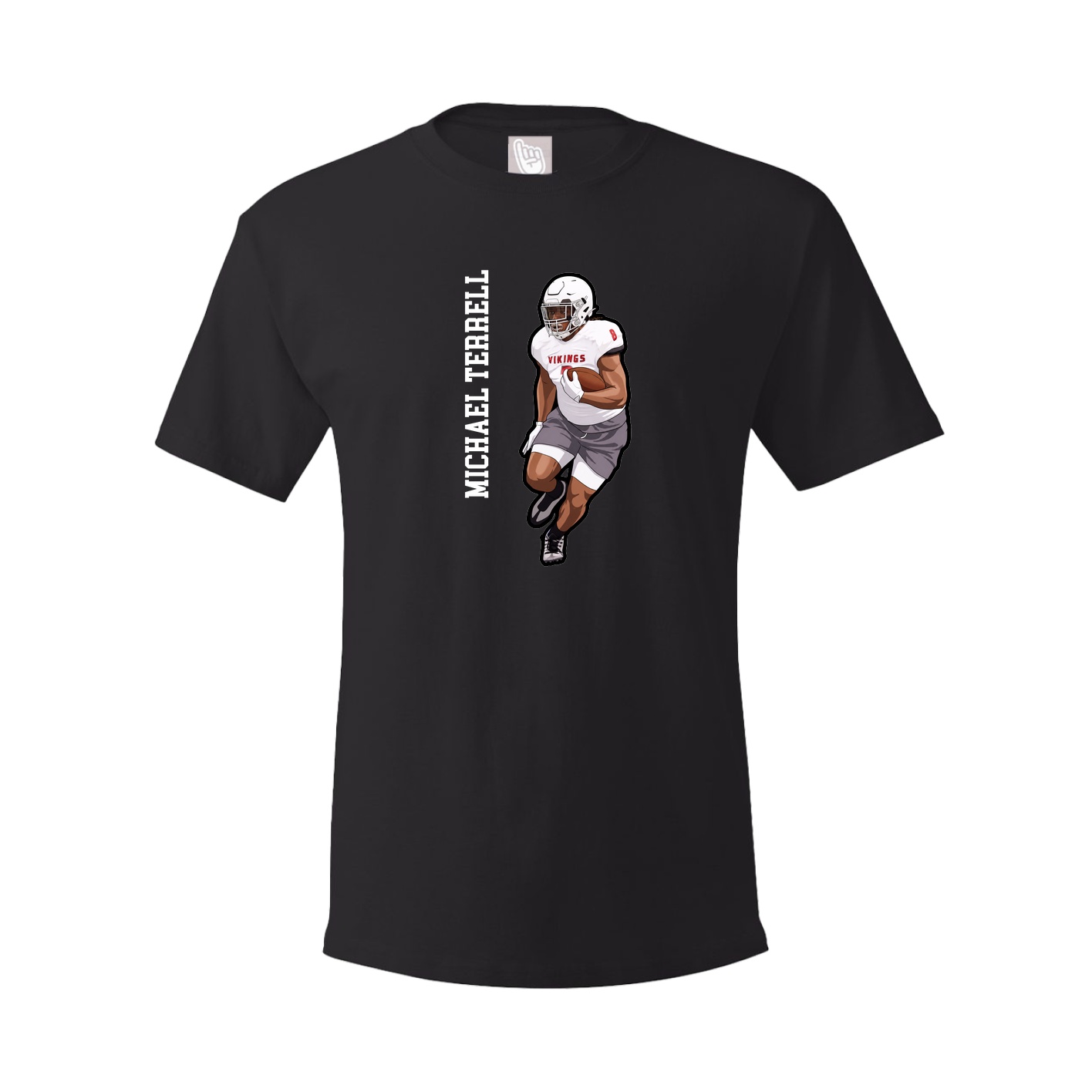 Youth Tee — Name Vertical in Black