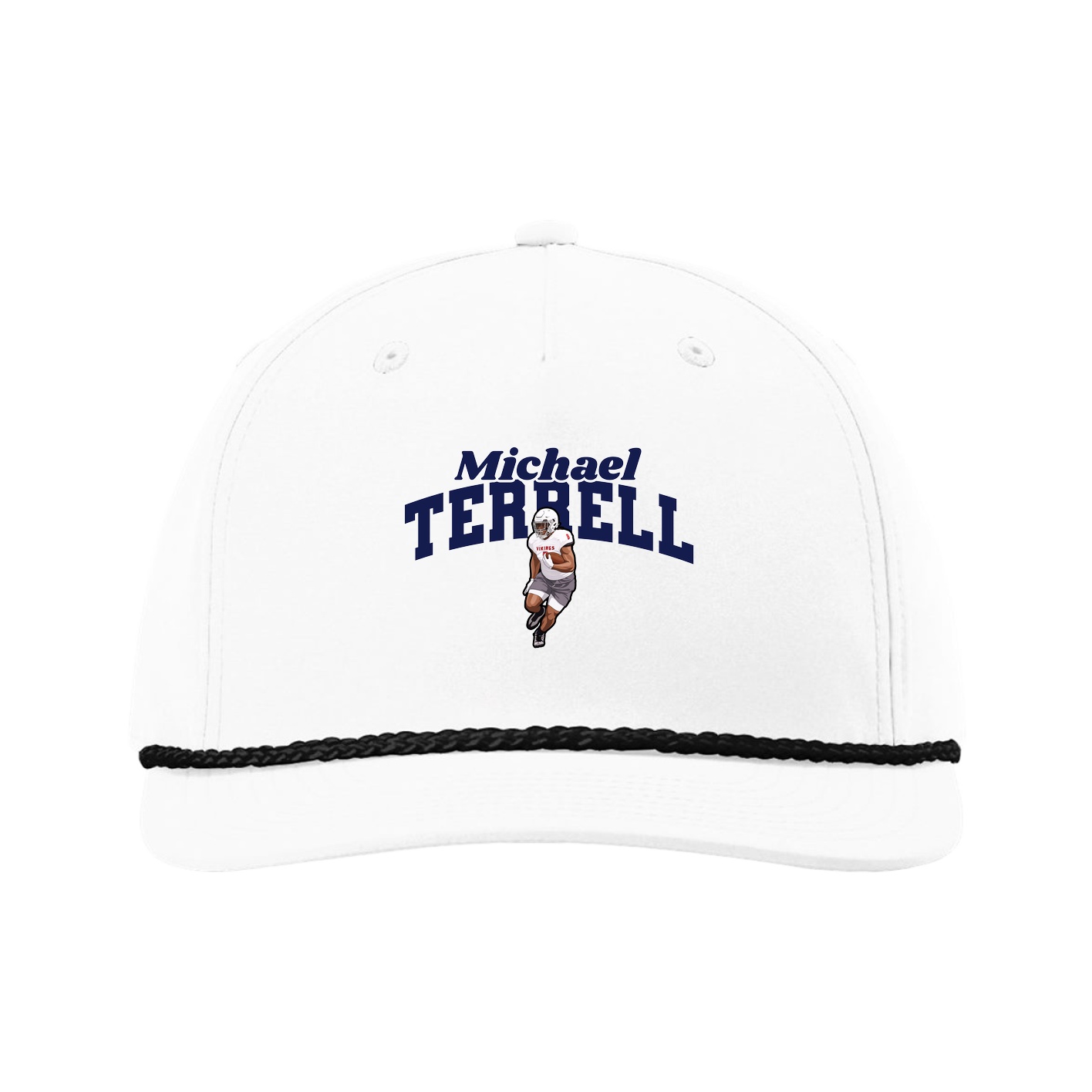Five-Panel Classic Rope Cap — Signature Arch in White