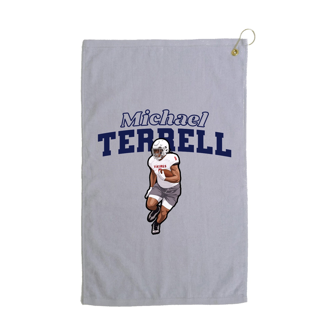 Golf Towel — Name Arch in Grey