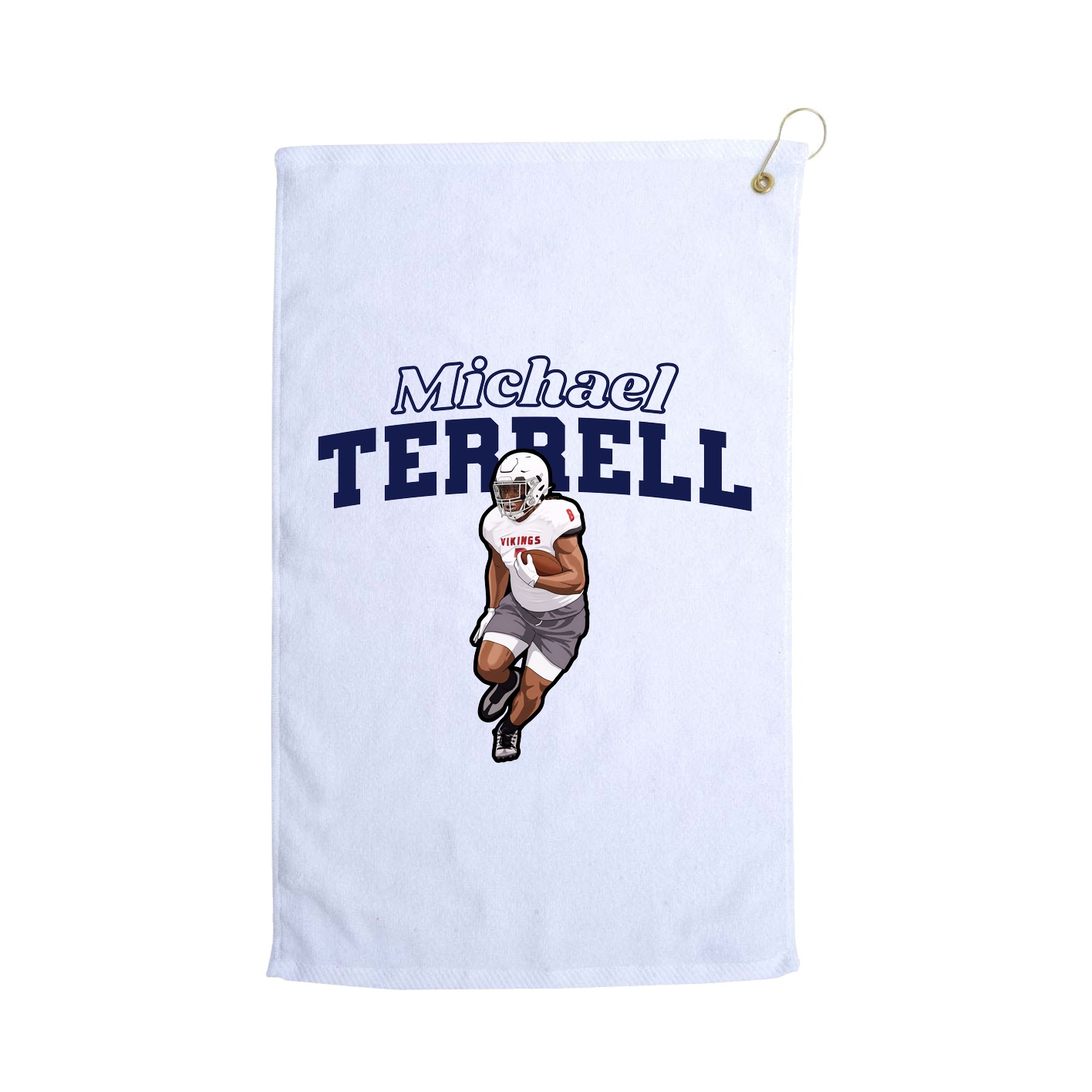 Golf Towel — Name Arch in White