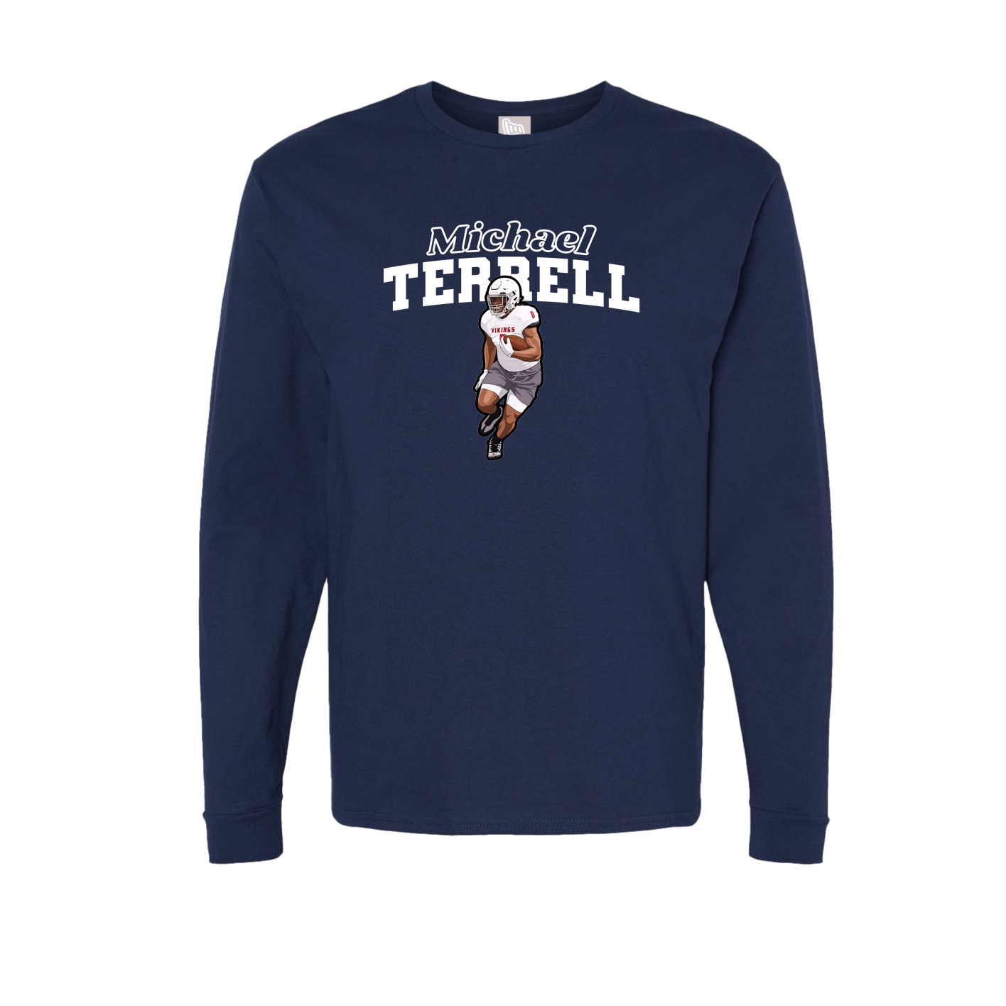 Long Sleeve Tee — Name Arch in Navy