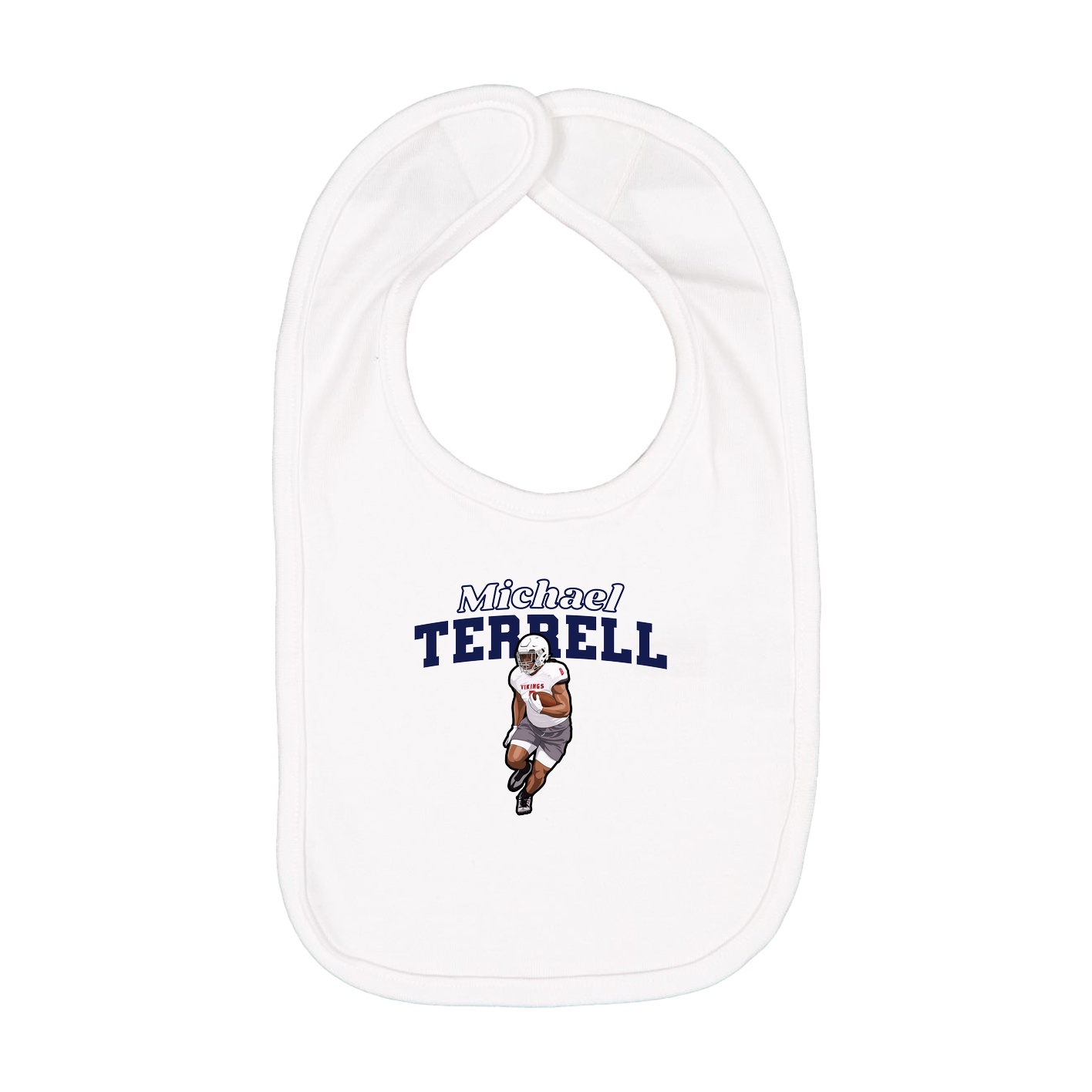 Infant Bib — Name Arch in White