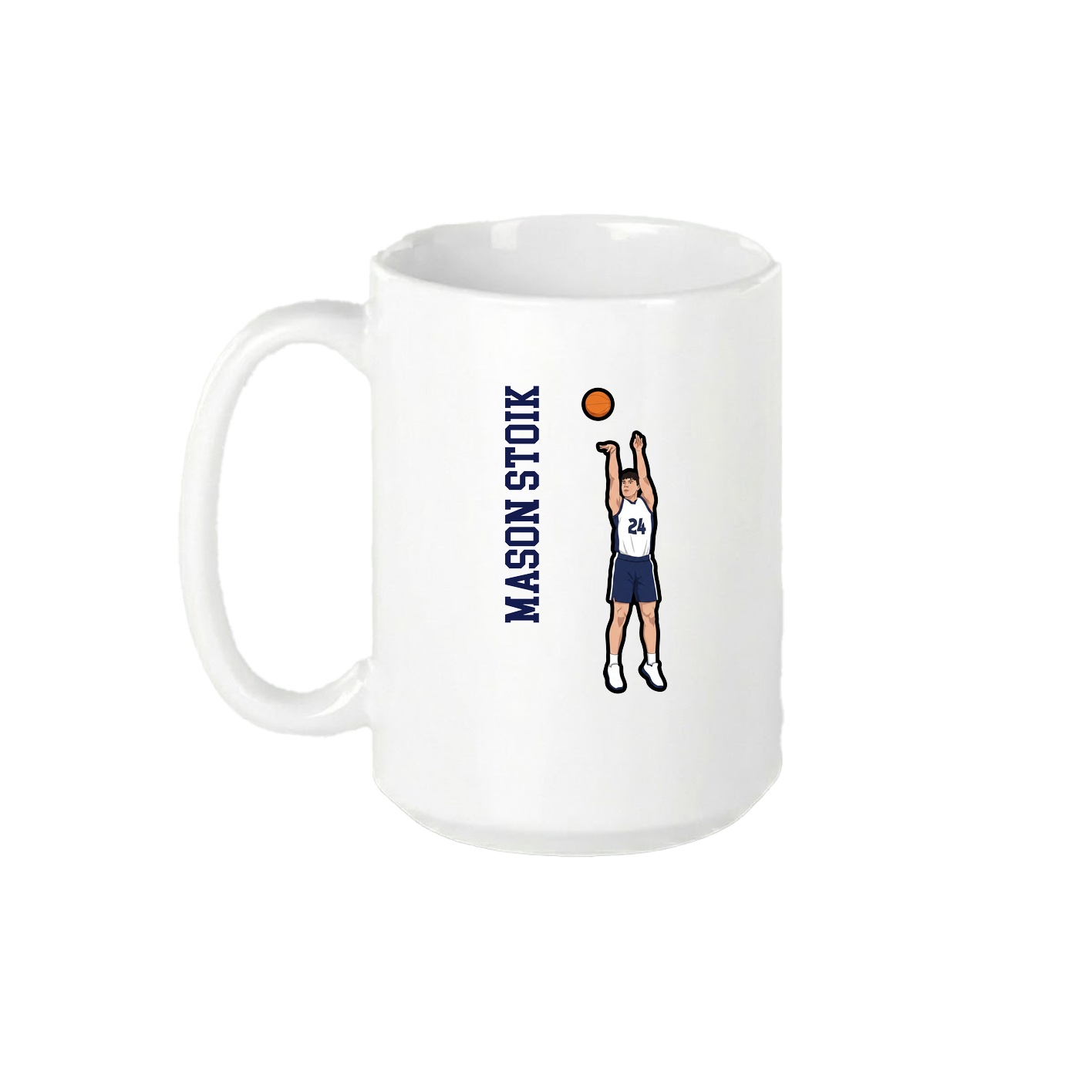 15oz Coffee Mug — Name Vertical in White