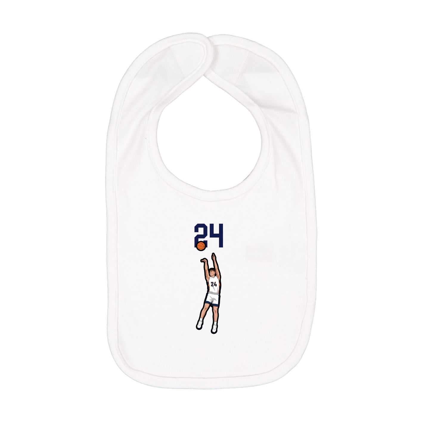 Infant Bib — Number Top in White