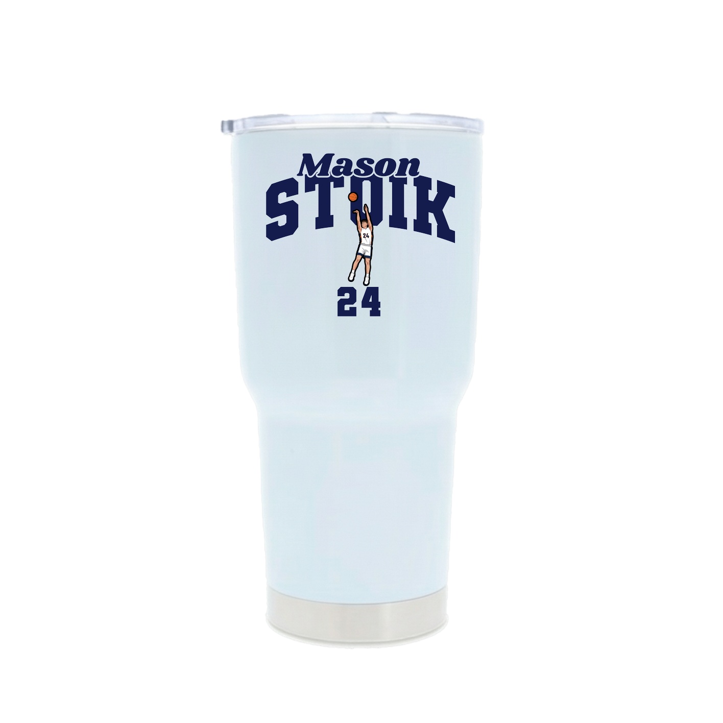 30oz Stainless Steel Tumbler — Signature Arch in White