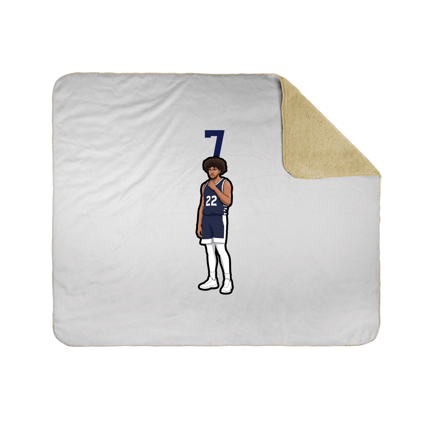 Throw Blanket — Number Top in White